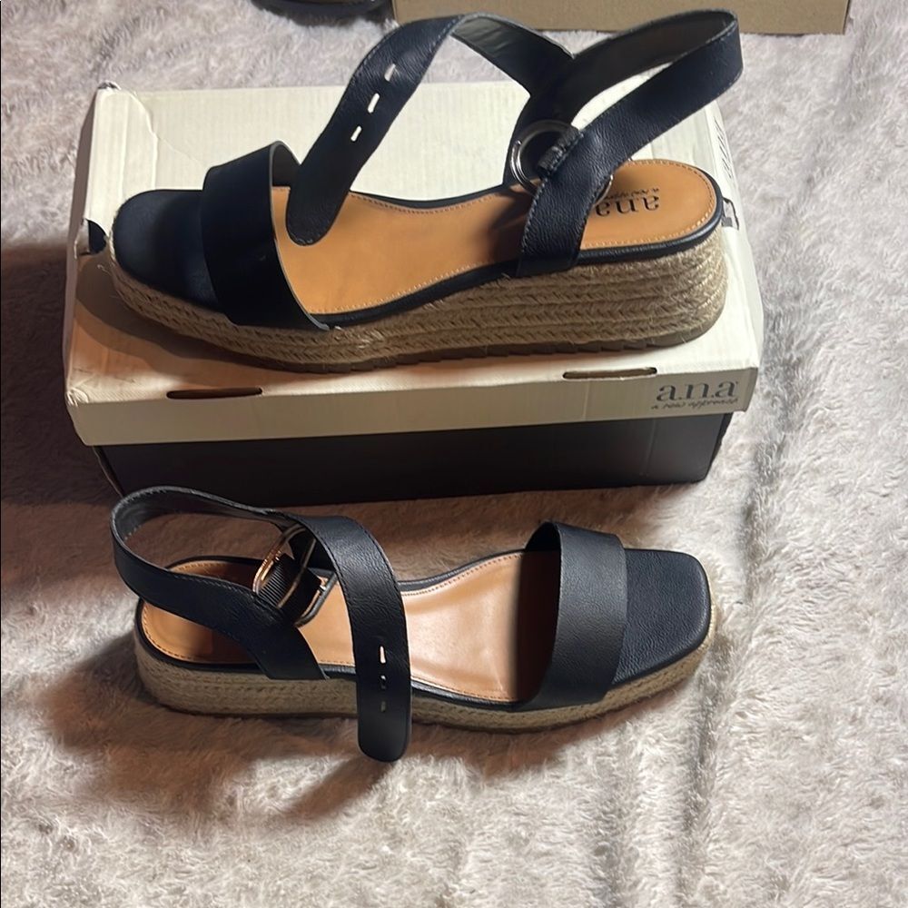 a.n.a Black Espadrille Sandals